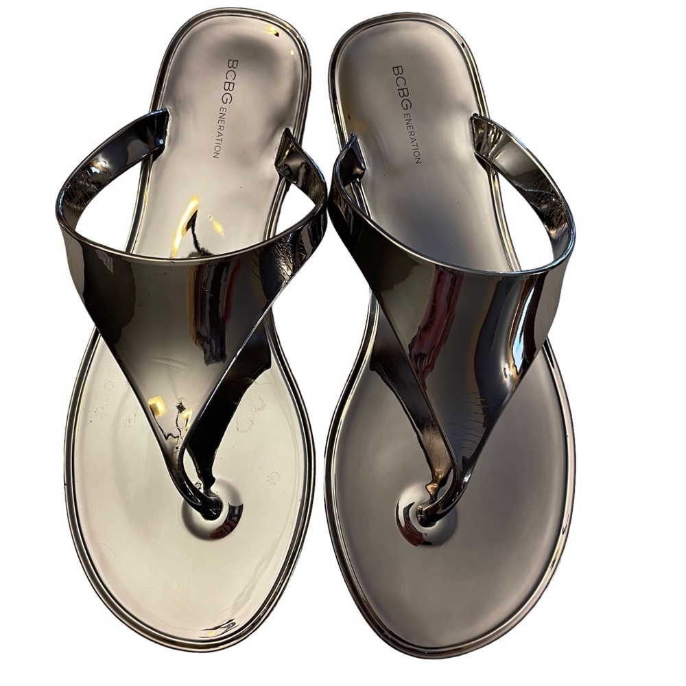 BCBGeneration Silver Metallic Sandals.  Size 7